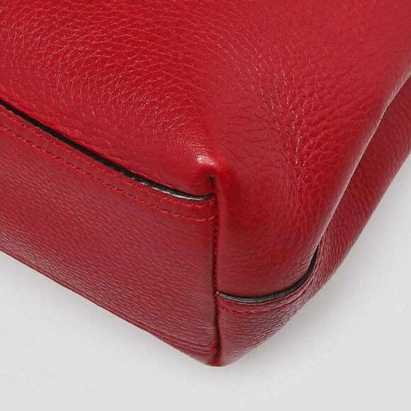 Gucci Red Pebbled Leather Marmont Large Shoulder Bag - Picture 11 of 11